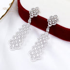 Boucles d'oreilles chandelier en dentelle ajourée 5010