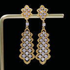 Boucles d'oreilles chandelier en dentelle ajourée 5010