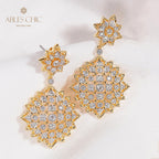 Boucles d'oreilles ajourées en dentelle étoilée 5006
