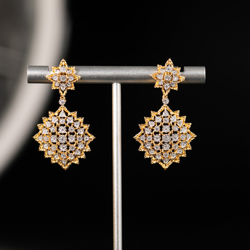 Boucles d'oreilles ajourées en dentelle étoilée 5006