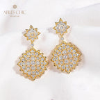 Boucles d'oreilles ajourées en dentelle étoilée 5006