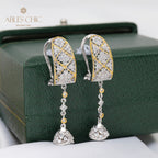 Boucles d'oreilles pendantes en filigrane en nid d'abeille 5683