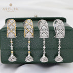 Boucles d'oreilles pendantes en filigrane en nid d'abeille 5683