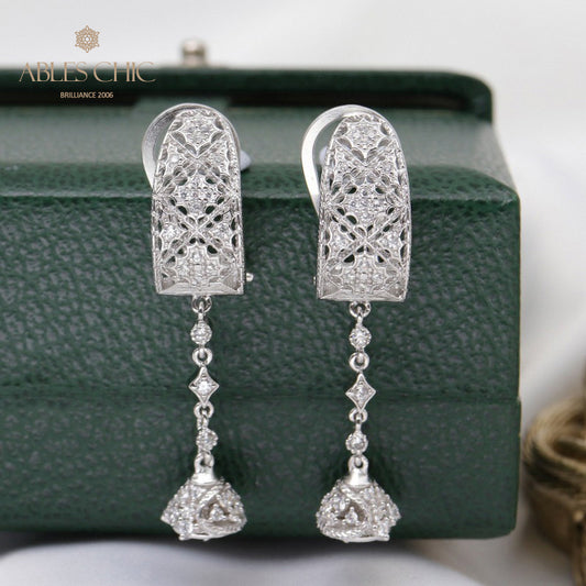 Boucles d'oreilles pendantes en filigrane en nid d'abeille 5683
