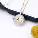 Collier médaillon gravure soyeuse 5321