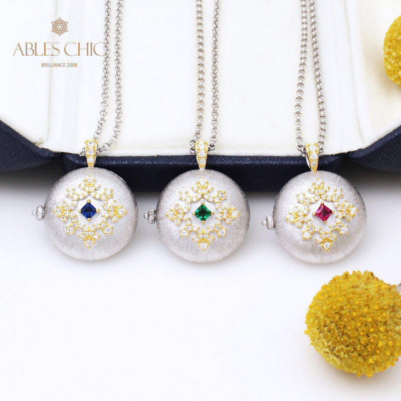 Collier médaillon gravure soyeuse 5321