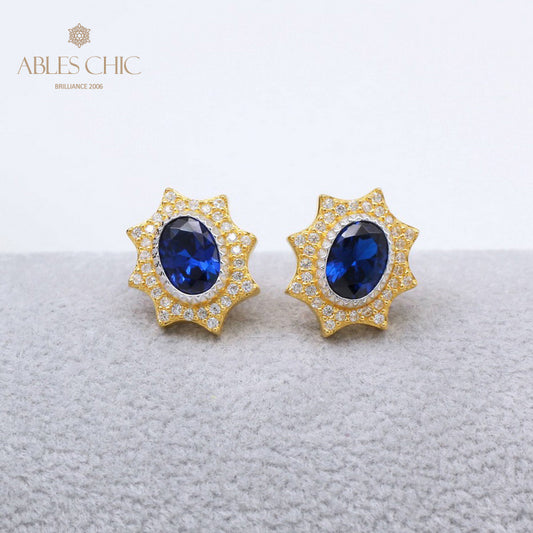Solatiare Boucles d'oreilles étoile saphir 5471
