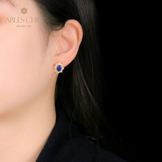 Solatiare Boucles d'oreilles étoile saphir 5471
