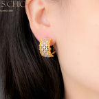 Boucles d'Oreilles Nid d'Abeille Dentelle Aérée 5011