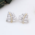 Boucles d'oreilles brossées feuille d'érable 5141