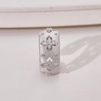 Bague florale trèfles soyeux CZ 5719