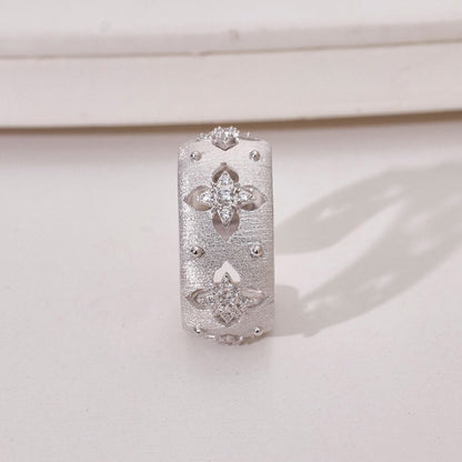 Bague florale trèfles soyeux CZ 5719