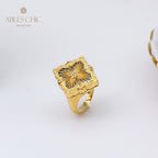 Bague Trèfle à Fretwork Dense 5360