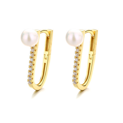 Boucles d'oreilles créoles en perles d'eau douce PE1027