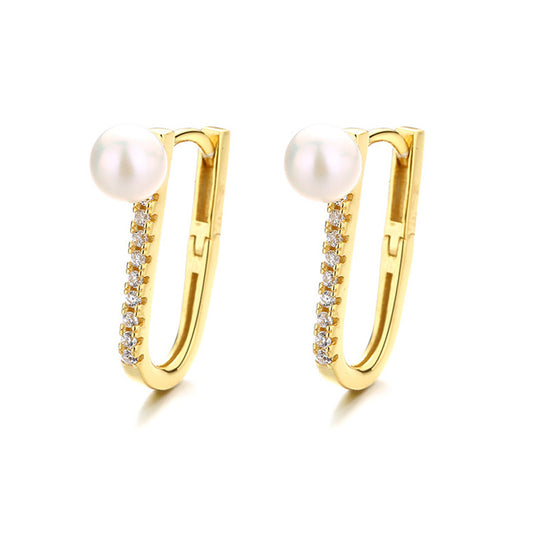 Boucles d'oreilles créoles en perles d'eau douce PE1027