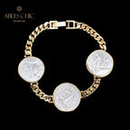 Bracelet de pièces de monnaie en lires de dauphin byzantin