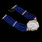 Bracelet Lapis multi-brins avec pièces de lire anciennes