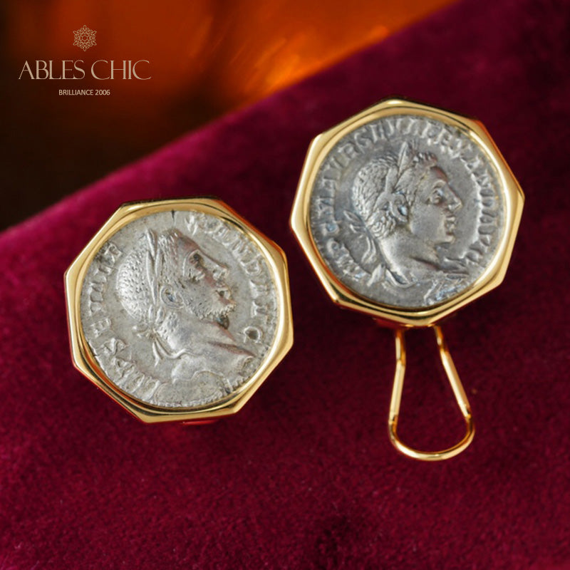 Boucles d’oreilles médaillon déesse de la sagesse