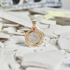 Pendentif en diamant avec pièce de monnaie de lire byzantine uniquement
