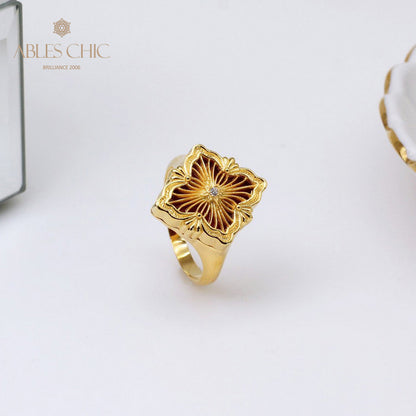 Bague Trèfle à Fretwork Dense 5360