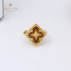 Bague Trèfle à Fretwork Dense 5360