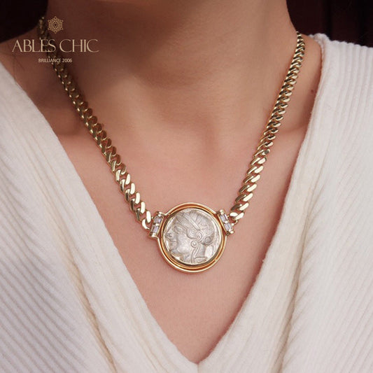 Collier réversible de pièce d’Athéna byzantine