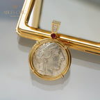 Pendentif de pièce de monnaie byzantine Lira Athena uniquement
