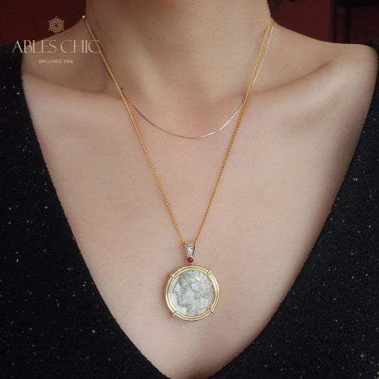 Pendentif de pièce de monnaie byzantine Lira Athena uniquement