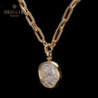 Collier de pièces de monnaie antique Lire Athéna