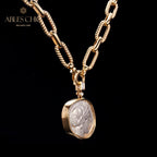 Collier de pièces de monnaie antique Lire Athéna