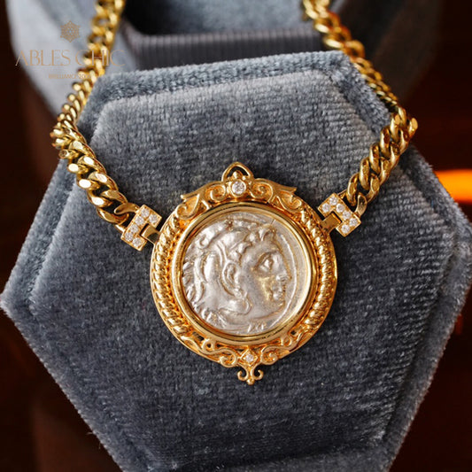 Collier de médaillon d’artefact byzantin Hercules