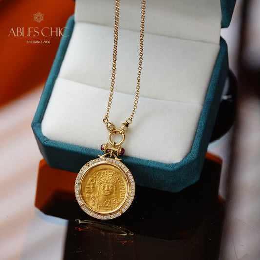 Collier de pièces de monnaie de l'empereur en livre d'or