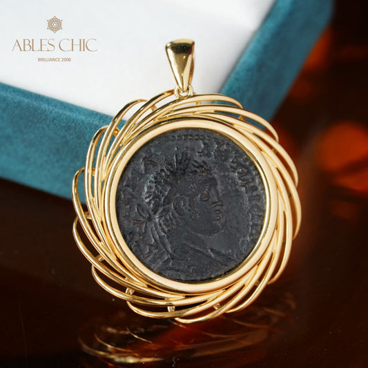 Pendentif médaillon d’artefact de lire antique uniquement