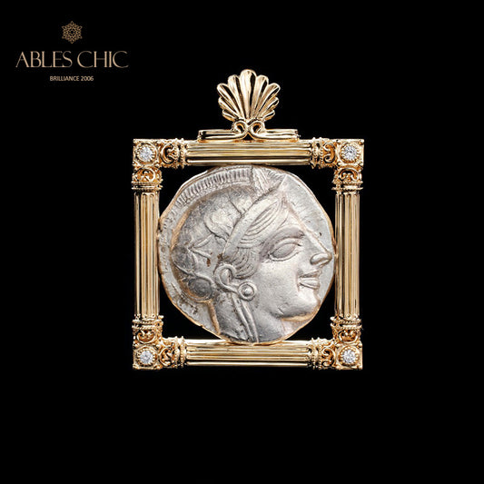 Pendentif de pièce de monnaie byzantine Lira Athena uniquement