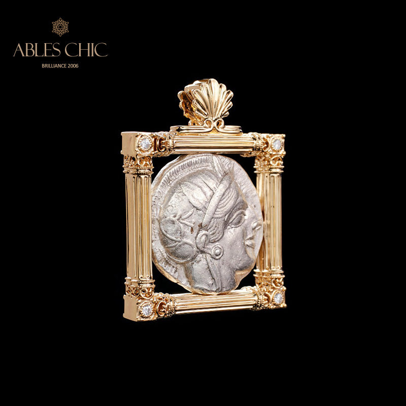 Pendentif de pièce de monnaie byzantine Lira Athena uniquement