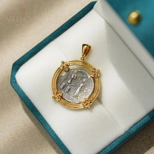 Pendentif pièce de monnaie en lire romaine uniquement