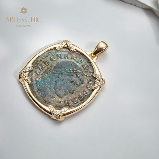 Pendentif pièce de monnaie en lire romaine uniquement