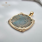Pendentif pièce de monnaie en lire romaine uniquement