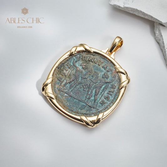 Pendentif pièce de monnaie en lire romaine uniquement