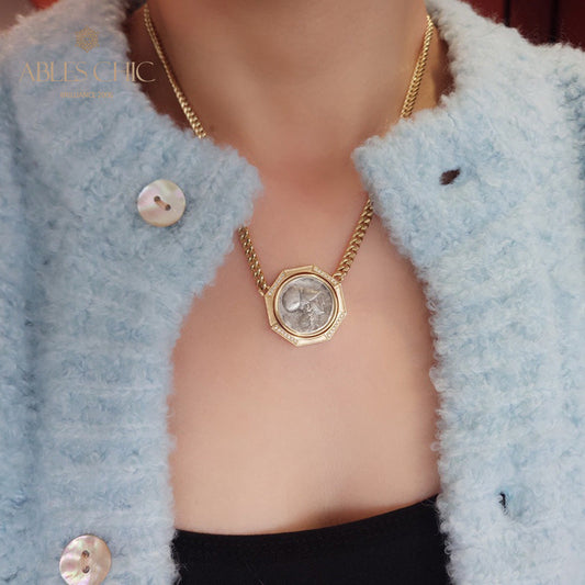 Collier médaillon byzantin Athéna