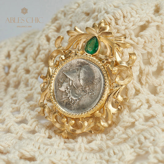 Pendentif broche florale byzantine Athéna uniquement