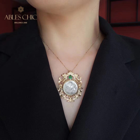 Pendentif broche florale byzantine Athéna uniquement