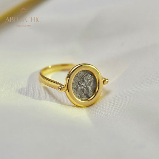 Bague pendentif pièce de monnaie en lire byzantine