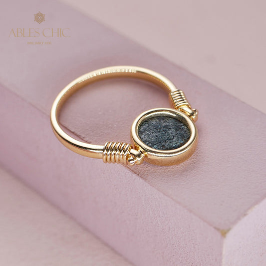 Bague pendentif pièce de cuivre ancienne