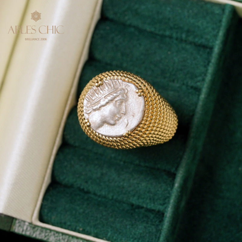Anneau de pièce de monnaie byzantin Hélios