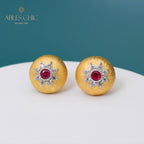 Boucles d'oreilles florales étoile dôme 5091