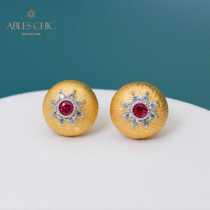 Boucles d'oreilles florales étoile dôme 5091
