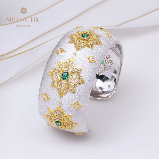 Bracelet Floral Émeraude Fretwork Dense 5231