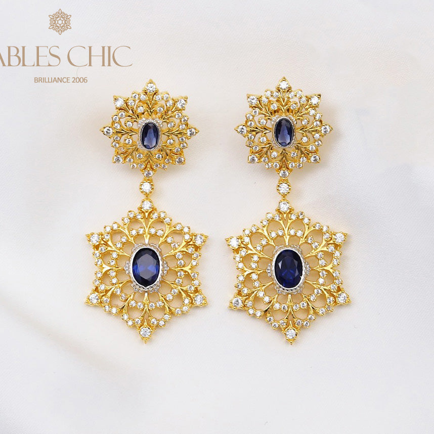 Boucles d'oreilles lustre flocon de neige floral 5654