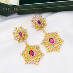 Boucles d'oreilles lustre flocon de neige floral 5654